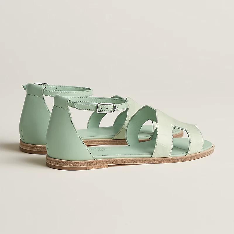 Giày Hermes Santorini Sandal Nữ Xanh Mint